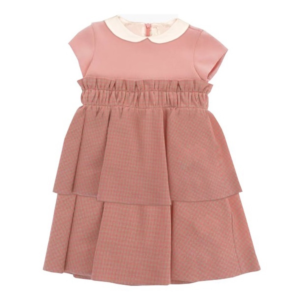 Fendi Girls Tiered Dress w/ Peterpan Collar